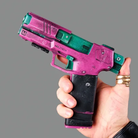 Rebeccas Pistol Pink Green PREMIUM EDITION Replica Prop From Cyberpunk 2077 By Blasters4Masters