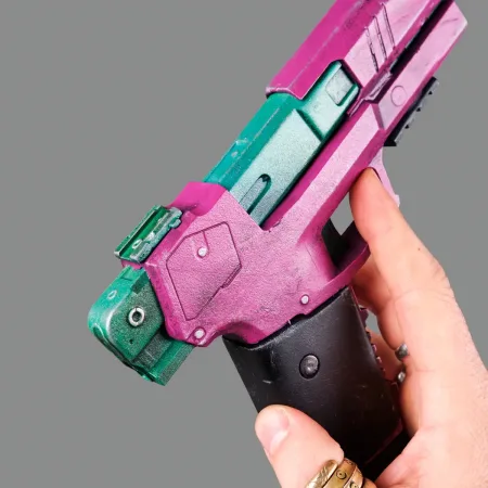 Rebecca’s Pistol – Pink & Green – Cyberpunk 2077 - PREMIUM EDITION 5 Rebeccas Pistol Pink Green PREMIUM EDITION Replica Prop From Cyberpunk 2077 By Blasters4Masters 4
