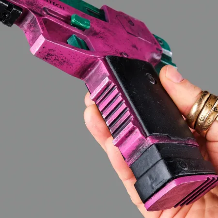 Rebecca’s Pistol – Pink & Green – Cyberpunk 2077 - PREMIUM EDITION 6 Rebeccas Pistol Pink Green PREMIUM EDITION Replica Prop From Cyberpunk 2077 By Blasters4Masters 5