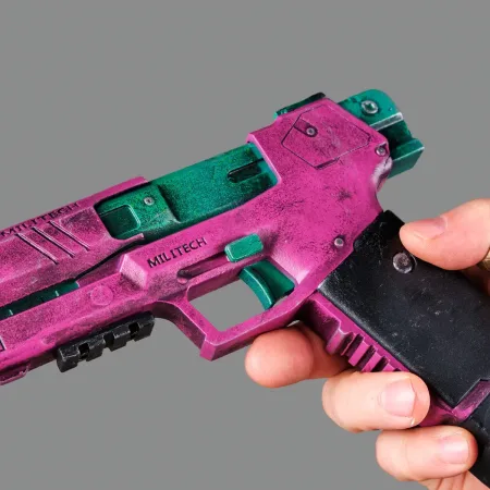 Rebecca’s Pistol – Pink & Green – Cyberpunk 2077 - PREMIUM EDITION 7 Rebeccas Pistol Pink Green PREMIUM EDITION Replica Prop From Cyberpunk 2077 By Blasters4Masters 6