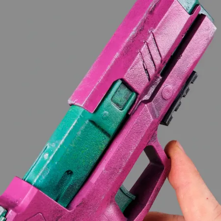 Rebecca’s Pistol – Pink & Green – Cyberpunk 2077 - PREMIUM EDITION 8 Rebeccas Pistol Pink Green PREMIUM EDITION Replica Prop From Cyberpunk 2077 By Blasters4Masters 7