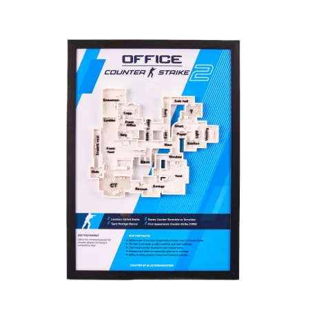 Office Map 3D Plaque Replica Prop From Counter Strike 2 By Blasters4Masters