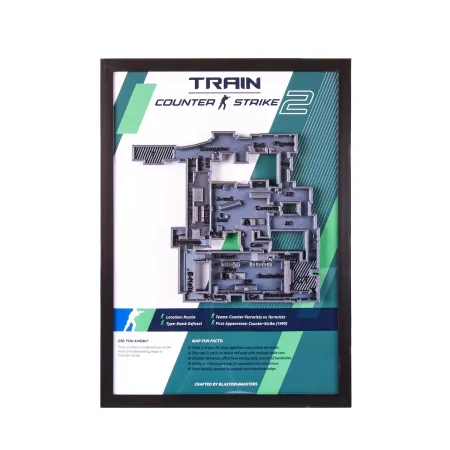 Train Map 3D Plaque Replica Prop From Counter Strike 2 By Blasters4Masters
