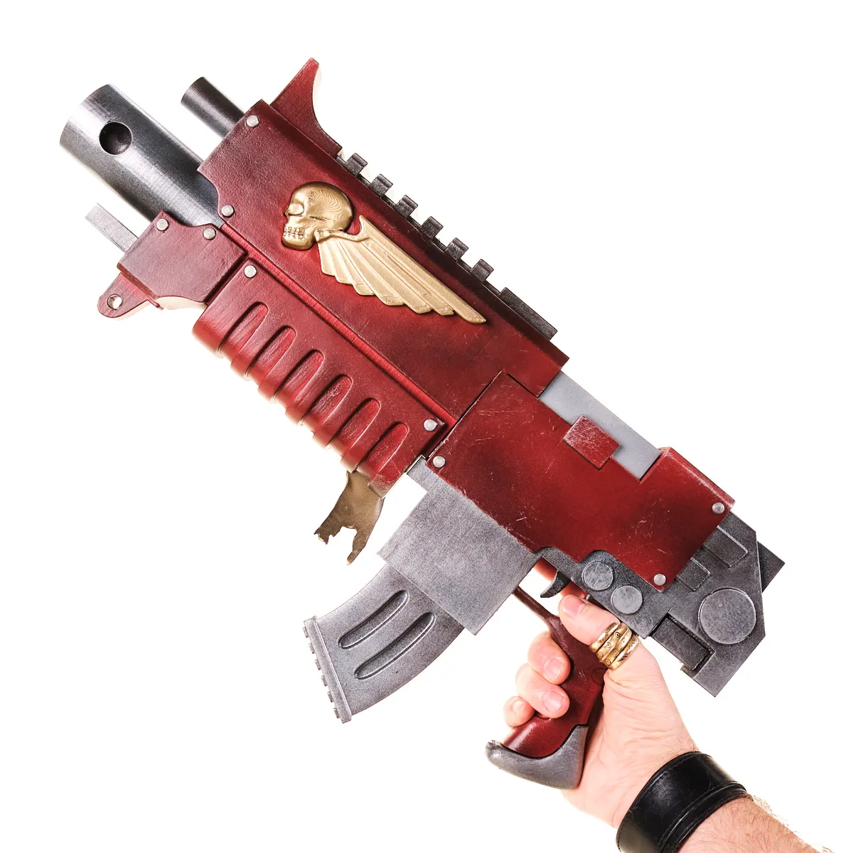 Black Templars Outriders Brother Valtus Red Bolter replica prop from Warhammer 40K by Blasters4Masters Black Templars Outriders Brother Valtus Red Bolter Replica Prop From Warhammer 40K By Blasters4Masters