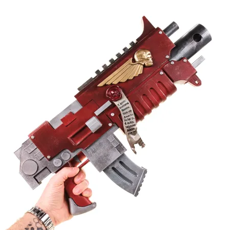 Black Templars Outriders Brother Valtus Red Bolter 3 Black Templars Outriders Brother Valtus Red Bolter Replica Prop From Warhammer 40K By Blasters4Masters 1